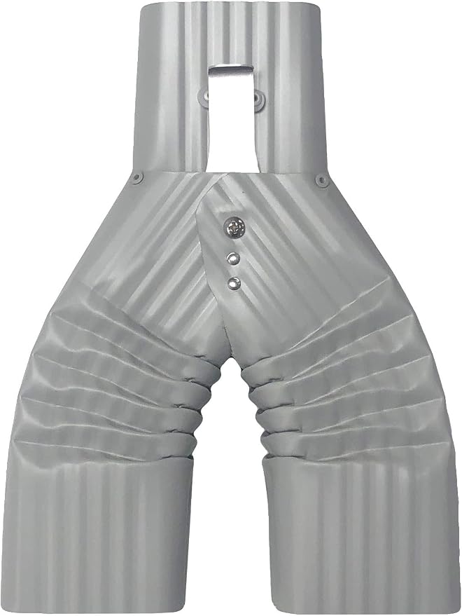 Basic Downspout Diverter for Rain Barrels (2x3), Made in The U.S.A. (Pearl Gray)