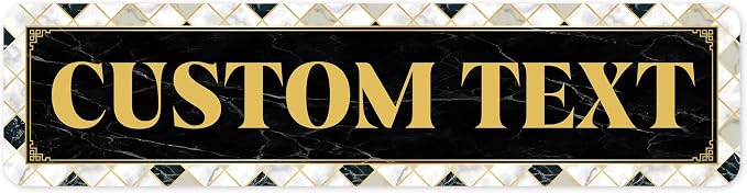 Custom Sign, Custom Street Sign, 11 Font Colors, 13 Font Styles, 4 Hole Options, 22 Sizes, 12x48 Inches, Rust Free DiBound, Fade Resistant, Made in USA by My Sign Center (Marble Tile)