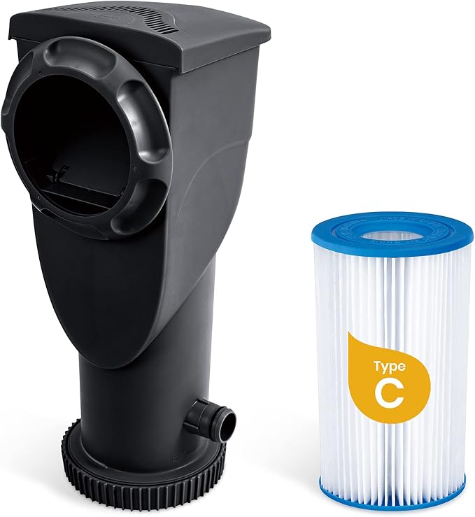 Funsicle SkimmerPlus 1,500 GPH Filter Pump for Above Ground Swimming Pools | 2-in-1 Filter Pump and Skimmer System for Easy Pool Cleaning & Maintenance, Sidewall-mounted design with Filter Cartridge