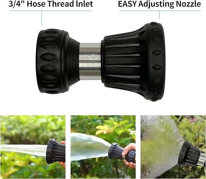 Cyprium Water Hose Nozzle Spray Water Nozzles 2 Pcs For Garden Fireman Style Hose Nozzle Black & Pink Outdoor Hose Nozzle Sprayer High Pressure Watertight Connections For Reliable Use In Gardening