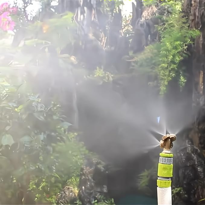 Misting Nozzle,Heavy Duty Garden Hose Nozzle, Adjustable Water Spray Pattern From Powerful Jet To Mist,Ideal For Misting Delicate Plants (4-Hole, 1)
