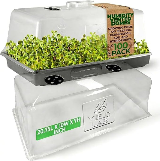 7 Inch Clone Dome - 100 Pack Humidity Vented Domes – Plant Growing Propagation Dome for Seedling, Germination, Soil & Hydroponic Horticulture