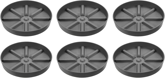 PATIKIL Plant Pot Saucers 6 Inch, 6 Pack Plastic Round Plant Pot Thicker Flower Drip Tray for Indoor Outdoor, Gray