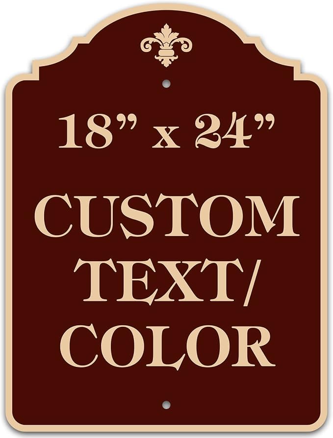 Custom Sign, Customized for Outdoor/Indoor Use, Personalized Designer Style Sign, 18x24 Inch, 24 Colors, Rust-Free Thick AlumaBond - Made by: My Sign Center, USA (Florolex I - Flood)