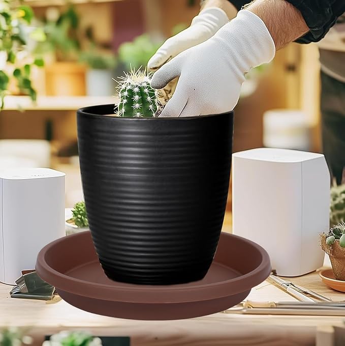 NIMYAU Plastic Plant Saucer Round 12 Inch Extra Large Pack of 2 Heavy Duty Drip Trays for Large Pots
