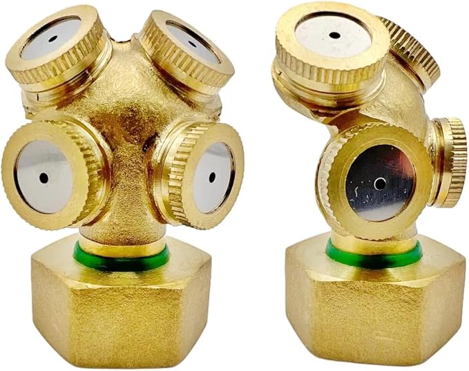 Misting Nozzle,Heavy Duty Garden Hose Nozzle, Adjustable Water Spray Pattern From Powerful Jet To Mist,Ideal For Misting Delicate Plants (4-Hole, 4)