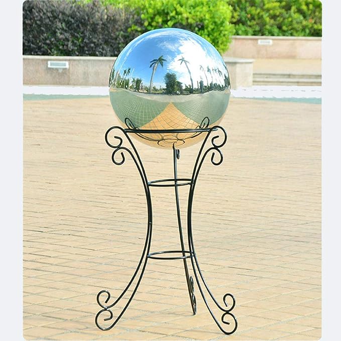 7pcs 4.7in/3.9in/3in/2.5in Diameter Gazing Globe Mirror Ball,Silver Stainless Steel Polished Reflective Smooth Garden Sphere,Colorful and Shiny Addition to Any Garden or Home