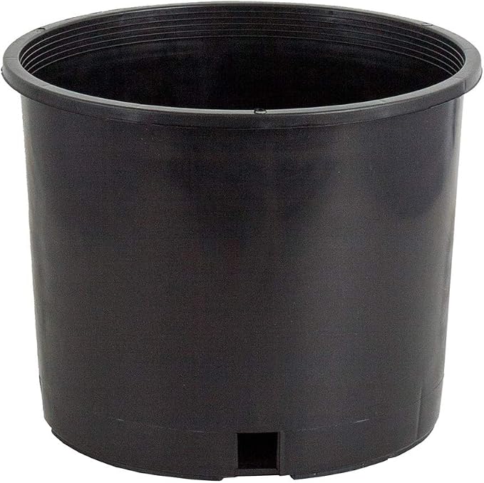 Pro Cal HGPK5PHD Round Circle 5 Gallon Wide Rim Durable Injection Molded Plastic Garden Plant Nursery Pot for Indoor or Outdoor (Set of 5)