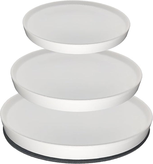 Yukfona Ceramic Plant Saucer Pot Tray 6、8、10 Inch White, Planter Saucers for Indoors Outdoor, Durable Sturdy Flower Drainage drip Water Tray for Glazed Pots Base