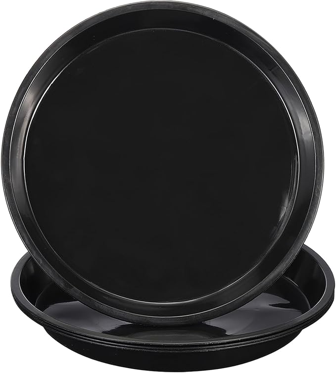 PATIKIL 4 Pack Plastic Plant Saucer, 20 Inch Plant Tray for Pots Round Plant Dish Plant Drip Trays Water Tray for Indoors Outdoors Garden, Black