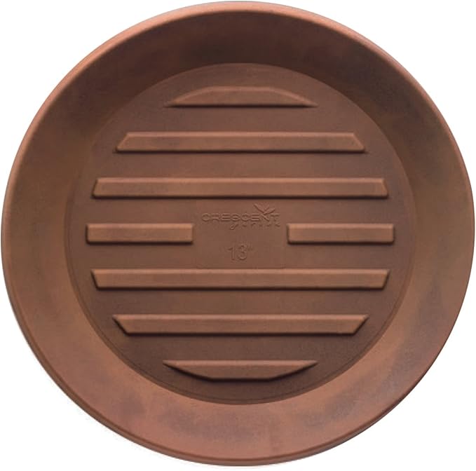 Crescent Garden Universal Round Saucer, Circular Saucer for Potted Plants, Rust (18-Inch Diameter)