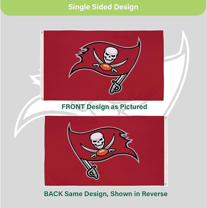 NFL Tampa Bay Buccaneers 3 x 5 Outdoor Durable House Flag with Grommets | Sport Team Flag & Banner | Indoor Wall Decoration for Room