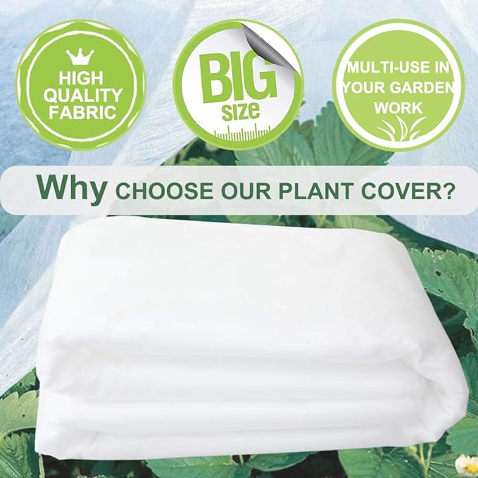 Plant Covers Freeze Protection 10 ft x 30 ft Floating Row Cover 1.5oz/yd² Garden Fabric Plant Cover for Winter Frost/Sun Pest Protection (10FT X 30FT)