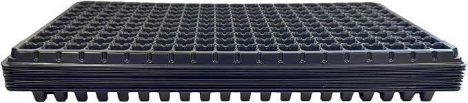 200 Cell Seedling Plastic Nursery Trays, 10 Pack, Thick Durable Germination Plug Trays, 2000 Cells Reusable Plant Propagation