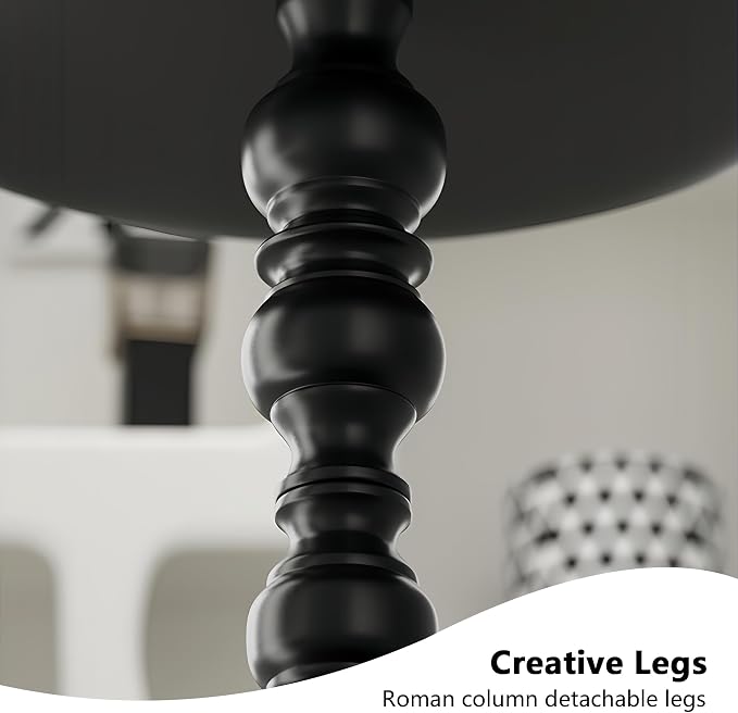 Funecy Metal Small End Table,Vintage Matte Black Round Side Table Nightstand for Bedside or Sofa,Small Accent Pedestal Table for Living Room Corners Bedroom Patio and bar (Matte Black)