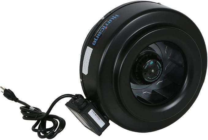 Hurricane Commercial Grade Inline Fan for Phresh & Black Ops Carbon Filters, Ideal-Air Ducting and Clamps and Titan Controls Ventilation Controllers