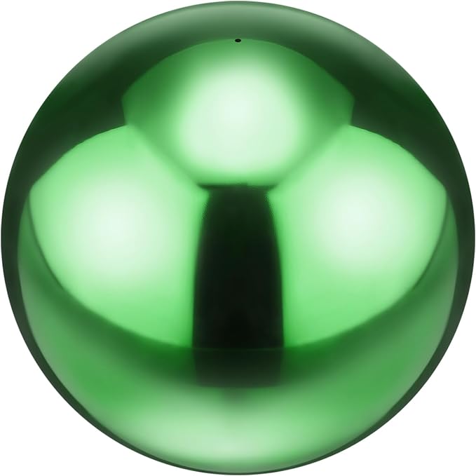 M METERXITY 1-Pack Garden Gazing Globes Ball 12 Inch 201 Stainless Steel Hollow Mirror Reflective Floating Ball for Garden/Pond/Home/Yard Outdoor Decoration [Ruby Green]