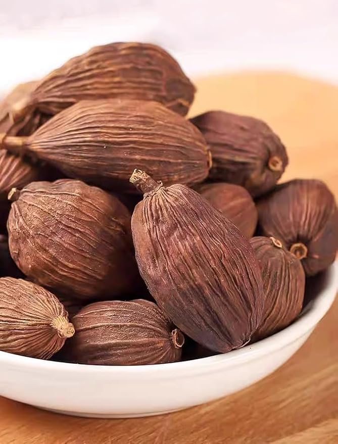 Black Cardamom (CaoGuo) 云南草果- 5.29oz/150gPure Natural Chinese Herbal Medicine- Tsao-ko- Dried Whole Herbal Spice for Tea, Cooking (Dried Black Cardamom)