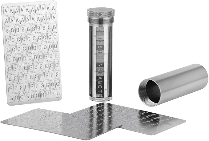 Crypto Seed Phrase Storage, 24 Words Seed Backup for Bitcoin Ethereum Crypto Wallet, 304 Stainless Steel Capsule, BIP39 Compatible