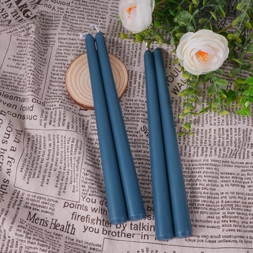 Viyffo Taper Candles, 10 Inch, 4 Pack, Deep Blue – Unscented, Dripless & Smokeless Design, Up to 8 Hour Burn – Long Tall Taper Candlesticks for Wedding, Dinner & Home Decor - Image 4