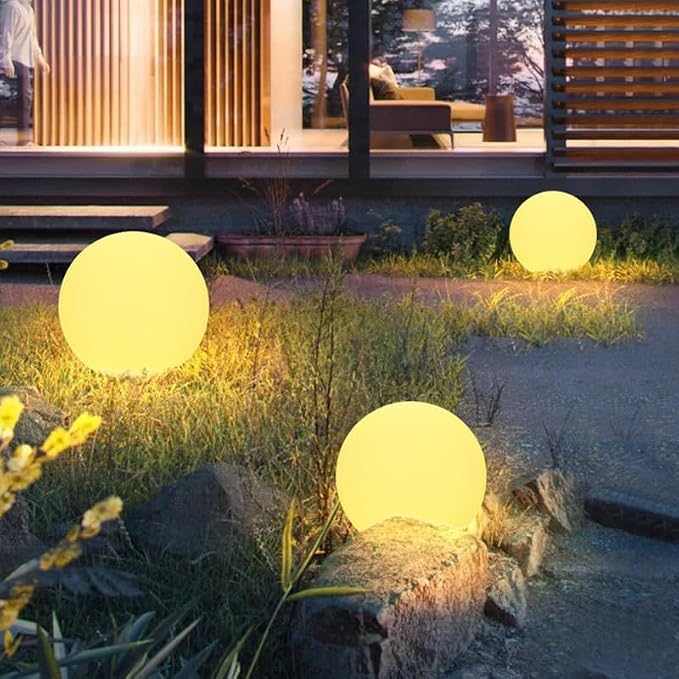 10 inch Solar Globe Light Outdoor Waterproof, Solar Ball for Garden | IP65 Waterproof 16 RGB Color Ball Light Outdoor w/Ground Stake, Solar Orbs for Outside w/Remote, for Patio Yard Lawn Backyard