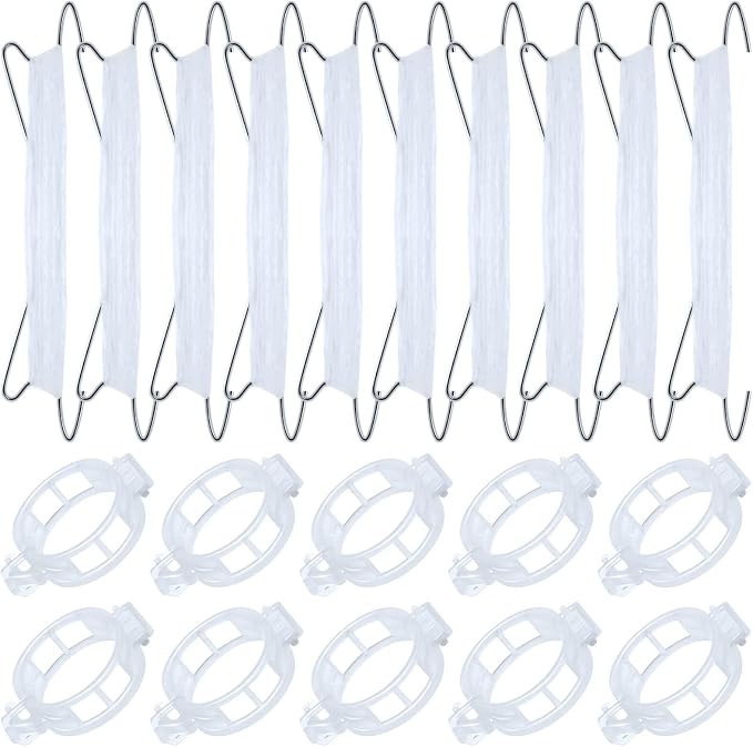 20Pcs Tomato Hooks with String, Tomato Support Hooks, Tomato Holder Hooks & Plant Support Clips with 33.3ft Twine to Prevent Tomatoes from Pinching or Falling Off