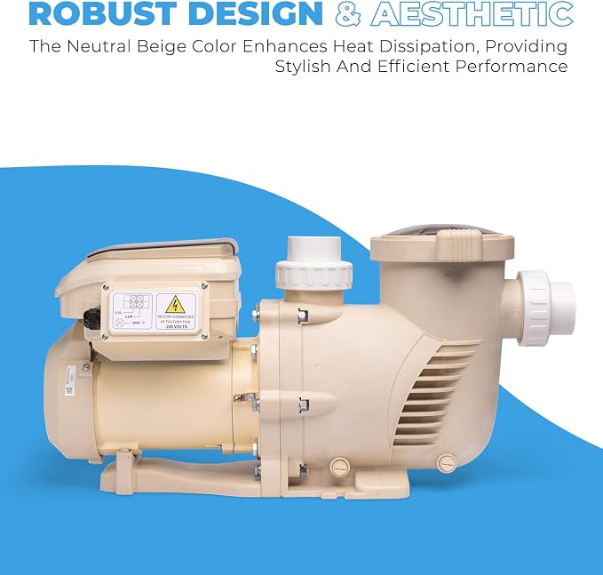 XtremepowerUS SuperFlow Variable Speed High-Flo Pool Pump In-Ground Swimming Pool Energy Efficient 230V, 1-1/2” & 2” Adapter Build-in Timer Control Panel