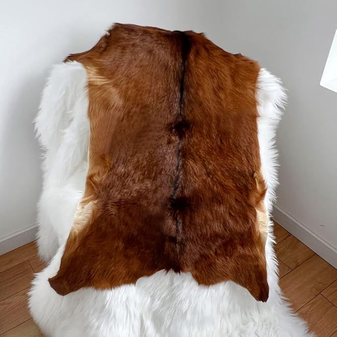 Red Deer Hide Rug Deerskin, 2.3x1.8 ft,Hunting Rug,Fawn Mat,Antelope Carpet | Deer Taxidermy Carpet, Fireplace Deerskin Decor, Fawn Print Rug,Reindeer Hide Area Rug, Animals Mat, Taxidermy Hunting Rug