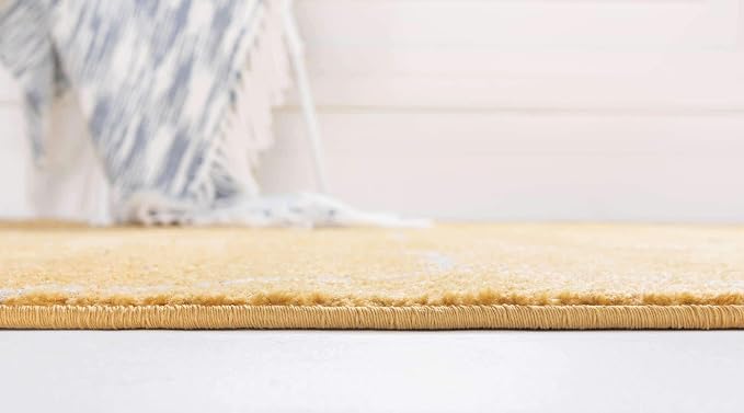 Unique Loom Trellis Frieze Collection Area Rug - Geometric (5' Octagon, Yellow/ Ivory)
