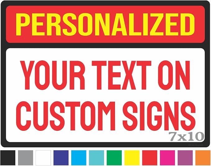 Custom Metal Sign for Indoor and Outdoor, UV Ink, Weatherproof, Non Rusting Aluminum, Full Color - Personalized No Trespassing and Delivery Sign, Home or Office, 7" x 10"