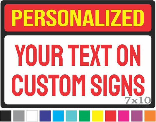 Custom Metal Sign for Indoor and Outdoor, UV Ink, Weatherproof, Non Rusting Aluminum, Full Color - Personalized No Trespassing and Delivery Sign, Home or Office, 7" x 10"