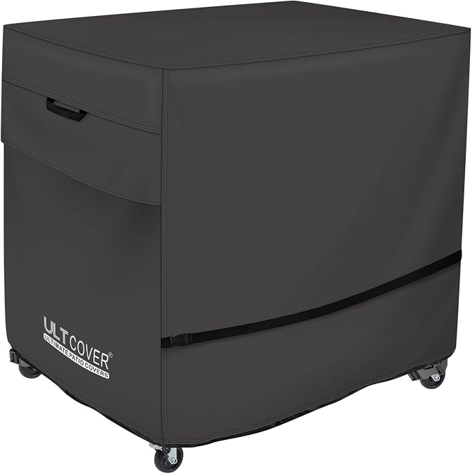ULTCOVER Waterproof 80 Quart Patio Cooler Cart Rolling Ice Chest Cover 36L x 20W x 34H inch, Black