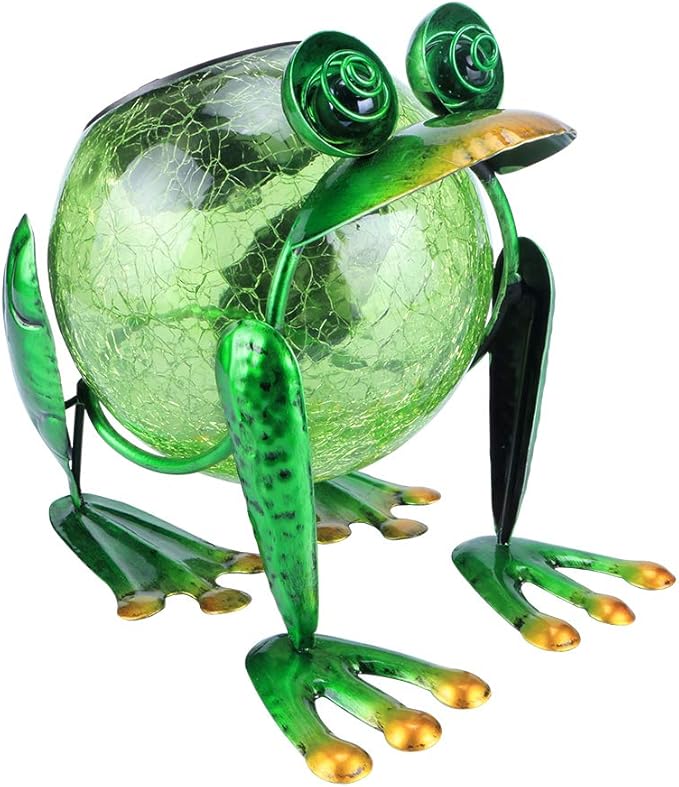 Solar Garden Lantern Waterproof LED Frog Solar Lights Outdoor Decorative Tabletop Lanterns Lamp for Pool Decor and Yard Patio Table Decoration or Mother's Day Gifts