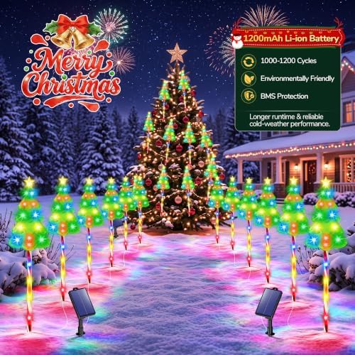 Solar Christmas Decorations, Christmas Tree Pathway lights Outdoor - Image 6