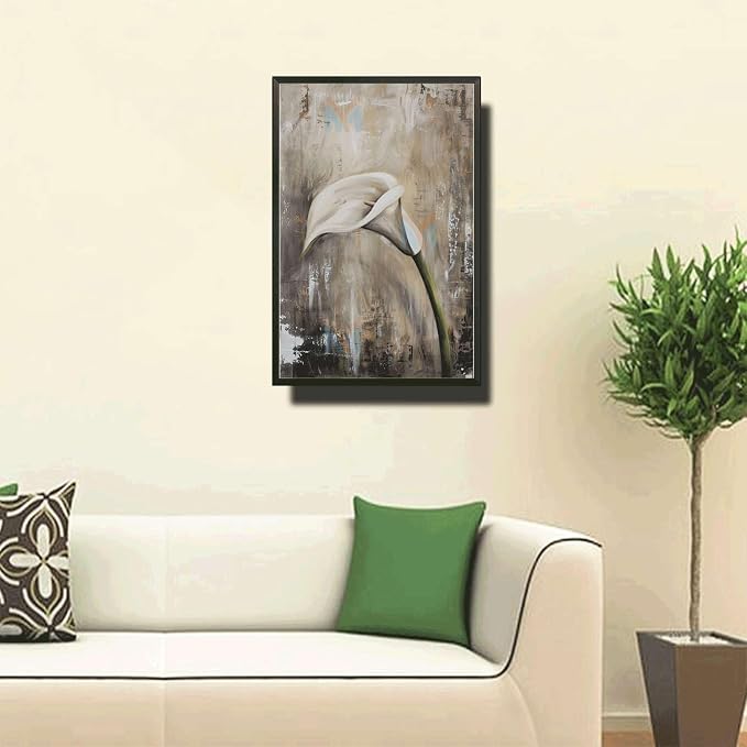 Metal Sign Tin Sign Vintage Shabby Chic Calla Lily Tin Sign for Vintage Still Life Art Rustic Wall Decor and Distressed Wood Metal Garden Sign for Home Decor 12×16 Inches with Metal Frame