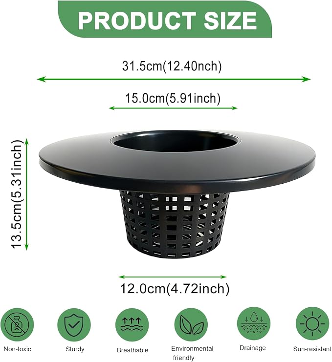 6 Inch Net Pots with Wide Lids for 3.5 and 5 Gallon Buckets 5 Pack Hydroponic Net Cups