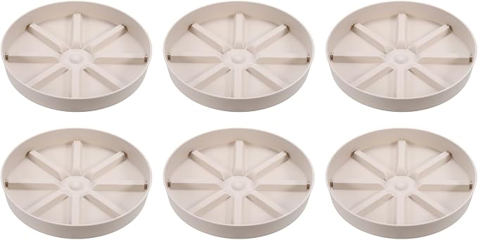 PATIKIL Plant Pot Saucers 7.5 Inch, 6 Pack Plastic Round Plant Pot Thicker Flower Drip Tray for Indoor Outdoor, White