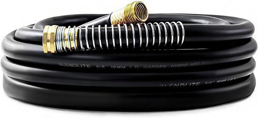 5/8" x 30ft Garden Hose, -40℉ To 190℉ Hot/Cold, Heavy Duty,Flexible, 300psi Working, 1000psi Burst, 3/4" Brass Fittings with Hose Protector Coil Spring for Outdoor,Yard, Farm