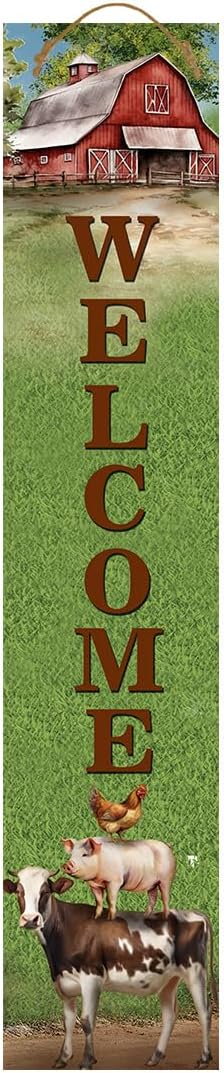Briarwood Lane Summer Double Sided Reversible Pine Porch Leaner 47x9.5 Farm Welcome For Summer Porch Leaner