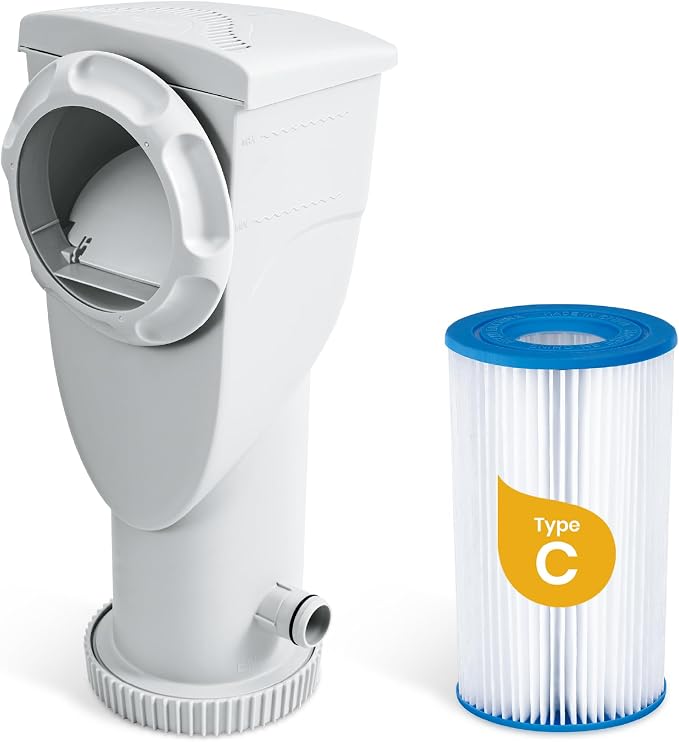 Funsicle SkimmerPlus 1,500 GPH 2-in-1 Filter Pump and Skimmer System for Above Ground Swimming Pools - Pool Cleaning and Maintenance | 2-in-1 Filter Pump and Skimmer System for Easy Pool Cleaning & Maintenance, Sidewall-mounted design with Filter Cartr...