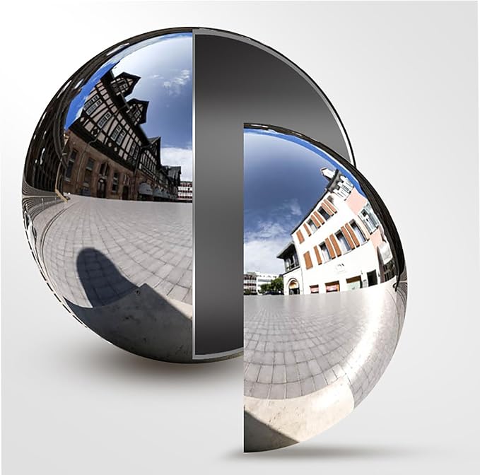 5.9 Inch/150mm Stainless Steel Hollow Ball Smooth Gazing Mirror Ball for Decorating Home and Garden