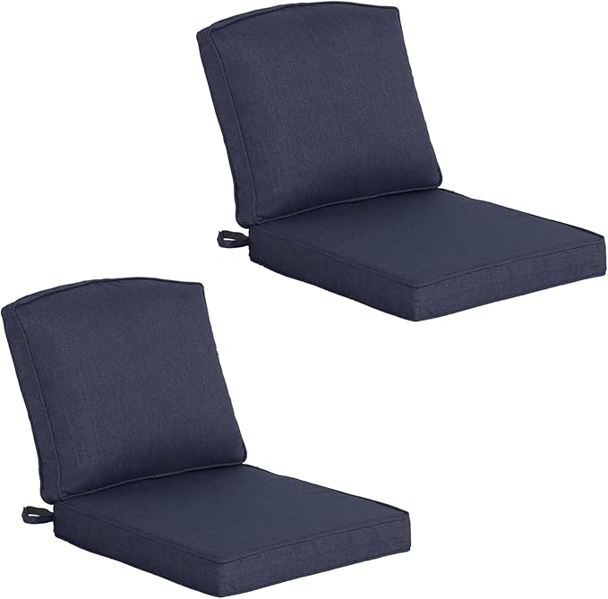 20"x21.5" Outdoor Deep Seat Patio Cushions Set of 2, Outdoor Chair Cushions Bottom Resilient Foam Filling Water-Resistant UV Resistant Weather Resistant with YKK Zippers,Sky
