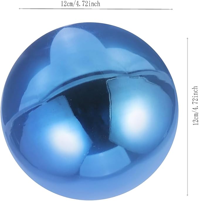 Stainless Steel Gazing Ball for Garden Decor | 4.72 Inch Mirror Reflective Hanging Ball for Outdoor Spaces | Metal Gazing Balls for Garden Decoration(Blue)