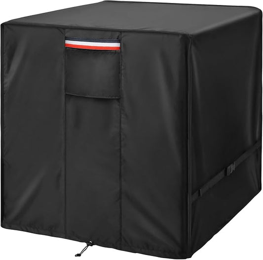 KylinLucky Air Conditioner Cover for Outside, 32 x 32 x 36 inches black | Heavy duty oxford, UV resistant, fits outside AC units, windproof straps, all-weather protection