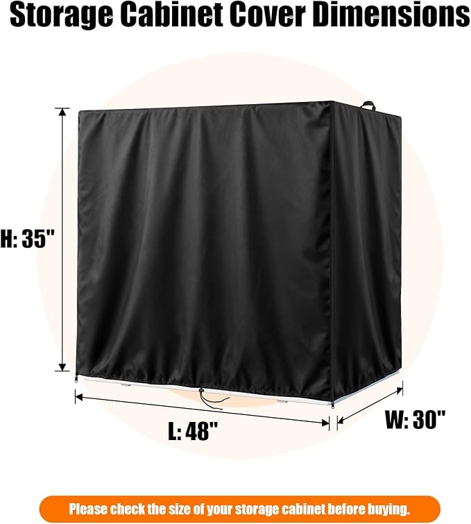 Kasla Storage Cabinet Cover, Outdoor Chest Storage Waterproof Cover, Weatherproof Cabinets Covers for Kitchen Patio Garden Backyard (48"L×30"W×35"H)