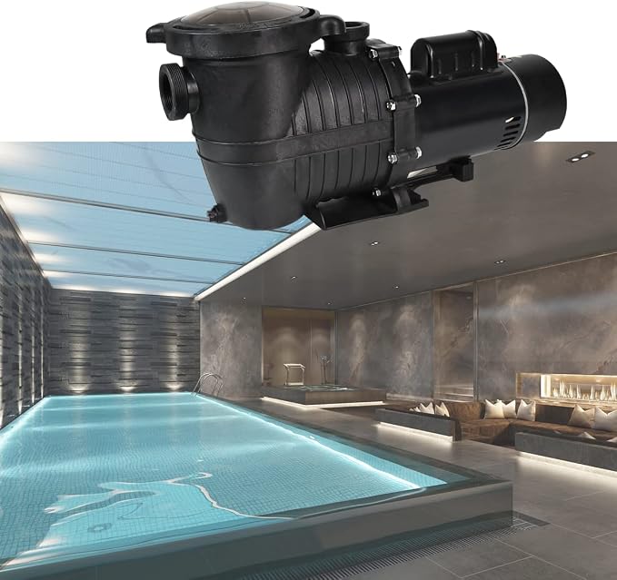 iMeshbean 1.5HP/2HP In Ground Swimming Pool Pump Motor with Strainer above In Ground 115-230v (2 HP (with NPT Connector))