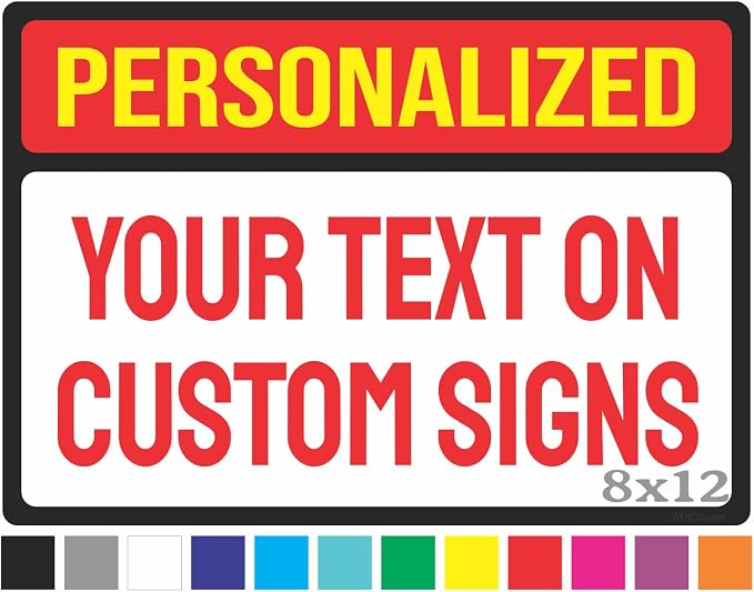 Custom Metal Sign for Indoor and Outdoor, UV Ink, Weatherproof, Non Rusting Aluminum, Full Color, Personalized No Trespassing and Delivery Sign, Home or Office, 8" x 12"