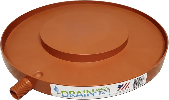 Drain Away Terra Cotta 15.5 Inch Plant Saucer Heavy Duty Drain Tray for Large Pots Indoor Outdoor Waterproof UV Resistant | Protect Floors Decks | 12in 15in 22in | White Gray Terra Cotta Black