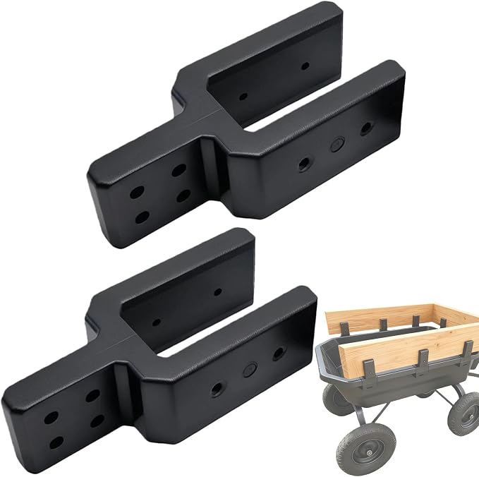 Garden Cart Sidewall Attachments (2-Pack) - 200LB Capacity Each, 250g Per Bracket, One-Piece Molded Nylon, Fits Standard 3/4"x2"x2.5" Holes, Black