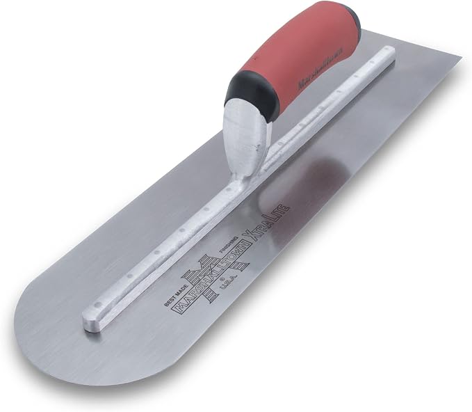 MARSHALLTOWN Rounded Front Finishing Trowel, 20 x 4 Inch Steel Blade, Assembled in USA, MXS20RED